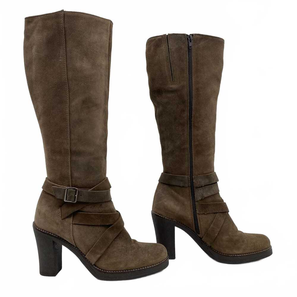 La CANADIENNE Brown Heeled Knee-High Buckled Boots | Womens 39EU